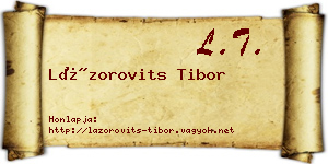Lázorovits Tibor névjegykártya